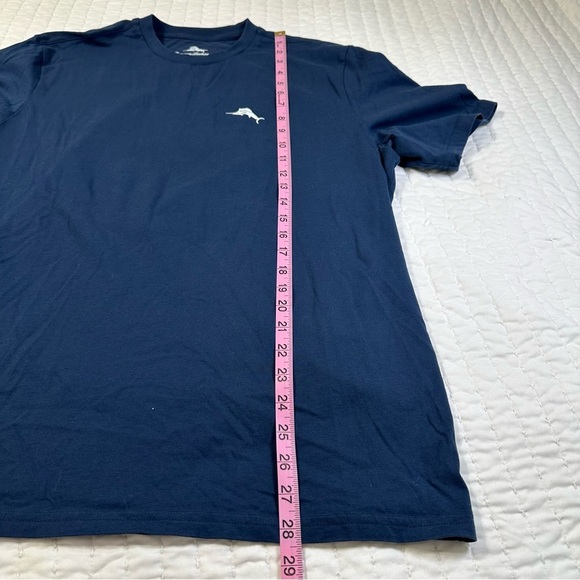 Tommy Bahama 100% Cotton Bump and Run Deep Blue Short Sleeve Tee - Picture 4 of 11